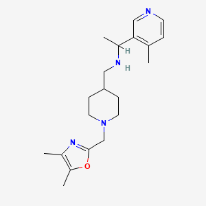 molecular formula C20H30N4O B7159719 N-[[1-[(4,5-dimethyl-1,3-oxazol-2-yl)methyl]piperidin-4-yl]methyl]-1-(4-methylpyridin-3-yl)ethanamine 