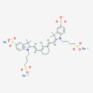 molecular formula C38H44ClN2Na3O12S4 B071599 trisodium;(2E)-2-[(2E)-2-[2-chloro-3-[(E)-2-[3,3-dimethyl-5-sulfonato-1-(4-sulfonatobutyl)indol-1-ium-2-yl]ethenyl]cyclohex-2-en-1-ylidene]ethylidene]-3,3-dimethyl-1-(4-sulfonatobutyl)indole-5-sulfonate CAS No. 162093-39-2