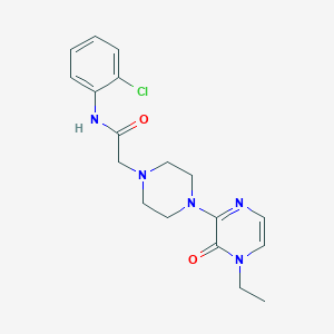 molecular formula C18H22ClN5O2 B7159919 N-(2-chlorophenyl)-2-[4-(4-ethyl-3-oxopyrazin-2-yl)piperazin-1-yl]acetamide 