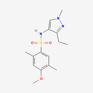 molecular formula C15H21N3O3S B7160009 N-(3-ethyl-1-methylpyrazol-4-yl)-4-methoxy-2,5-dimethylbenzenesulfonamide 