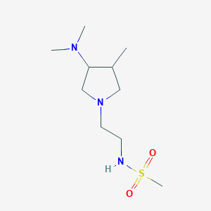 molecular formula C10H23N3O2S B7160126 N-[2-[3-(dimethylamino)-4-methylpyrrolidin-1-yl]ethyl]methanesulfonamide 