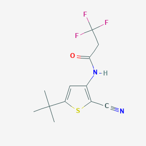 molecular formula C12H13F3N2OS B7160230 N-(5-tert-butyl-2-cyanothiophen-3-yl)-3,3,3-trifluoropropanamide 