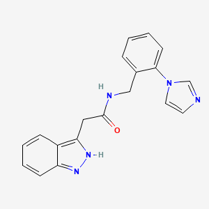 molecular formula C19H17N5O B7160261 N-[(2-imidazol-1-ylphenyl)methyl]-2-(2H-indazol-3-yl)acetamide 