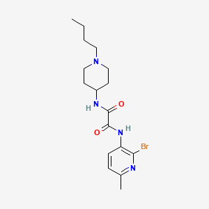 molecular formula C17H25BrN4O2 B7160274 N'-(2-bromo-6-methylpyridin-3-yl)-N-(1-butylpiperidin-4-yl)oxamide 