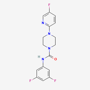 molecular formula C16H15F3N4O B7160387 N-(3,5-difluorophenyl)-4-(5-fluoropyridin-2-yl)piperazine-1-carboxamide 