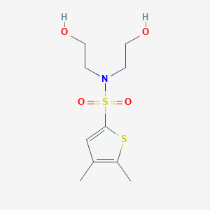 molecular formula C10H17NO4S2 B7160411 N,N-bis(2-hydroxyethyl)-4,5-dimethylthiophene-2-sulfonamide 
