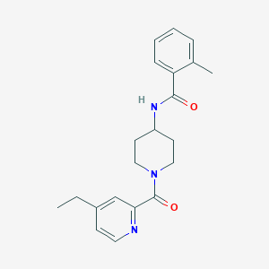 molecular formula C21H25N3O2 B7160436 N-[1-(4-ethylpyridine-2-carbonyl)piperidin-4-yl]-2-methylbenzamide 