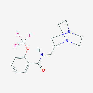 molecular formula C15H18F3N3O2 B7160507 N-(1,4-diazabicyclo[2.2.2]octan-2-ylmethyl)-2-(trifluoromethoxy)benzamide 