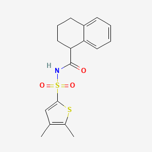 molecular formula C17H19NO3S2 B7160617 N-(4,5-dimethylthiophen-2-yl)sulfonyl-1,2,3,4-tetrahydronaphthalene-1-carboxamide 