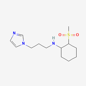 molecular formula C13H23N3O2S B7160704 N-(3-imidazol-1-ylpropyl)-2-methylsulfonylcyclohexan-1-amine 