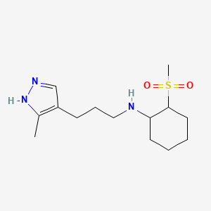 molecular formula C14H25N3O2S B7160718 N-[3-(5-methyl-1H-pyrazol-4-yl)propyl]-2-methylsulfonylcyclohexan-1-amine 