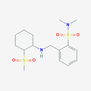 molecular formula C16H26N2O4S2 B7160726 N,N-dimethyl-2-[[(2-methylsulfonylcyclohexyl)amino]methyl]benzenesulfonamide 