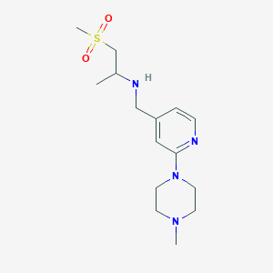 molecular formula C15H26N4O2S B7160752 N-[[2-(4-methylpiperazin-1-yl)pyridin-4-yl]methyl]-1-methylsulfonylpropan-2-amine 