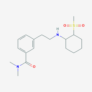 molecular formula C18H28N2O3S B7160789 N,N-dimethyl-3-[2-[(2-methylsulfonylcyclohexyl)amino]ethyl]benzamide 