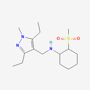 molecular formula C16H29N3O2S B7160831 N-[(3,5-diethyl-1-methylpyrazol-4-yl)methyl]-2-methylsulfonylcyclohexan-1-amine 