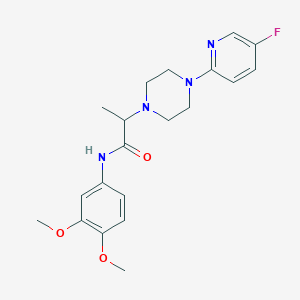 molecular formula C20H25FN4O3 B7161041 N-(3,4-dimethoxyphenyl)-2-[4-(5-fluoropyridin-2-yl)piperazin-1-yl]propanamide 