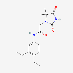 molecular formula C17H23N3O3 B7161121 N-(3,4-diethylphenyl)-2-(5,5-dimethyl-2,4-dioxoimidazolidin-1-yl)acetamide 