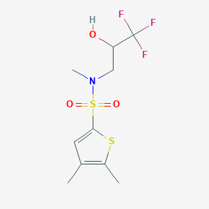 molecular formula C10H14F3NO3S2 B7161140 N,4,5-trimethyl-N-(3,3,3-trifluoro-2-hydroxypropyl)thiophene-2-sulfonamide 