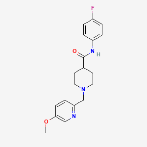 molecular formula C19H22FN3O2 B7161248 N-(4-fluorophenyl)-1-[(5-methoxypyridin-2-yl)methyl]piperidine-4-carboxamide 