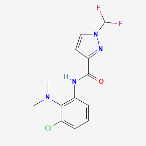 molecular formula C13H13ClF2N4O B7161277 N-[3-chloro-2-(dimethylamino)phenyl]-1-(difluoromethyl)pyrazole-3-carboxamide 