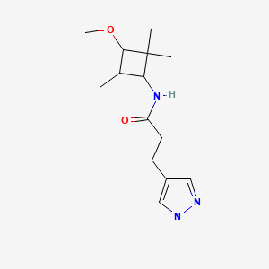 molecular formula C15H25N3O2 B7161365 N-(3-methoxy-2,2,4-trimethylcyclobutyl)-3-(1-methylpyrazol-4-yl)propanamide 