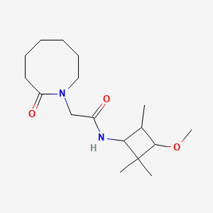 molecular formula C17H30N2O3 B7161391 N-(3-methoxy-2,2,4-trimethylcyclobutyl)-2-(2-oxoazocan-1-yl)acetamide 
