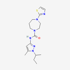 molecular formula C17H26N6OS B7161486 N-(1-butan-2-yl-5-methylpyrazol-3-yl)-4-(1,3-thiazol-2-yl)-1,4-diazepane-1-carboxamide 