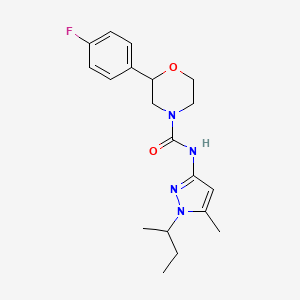 molecular formula C19H25FN4O2 B7161488 N-(1-butan-2-yl-5-methylpyrazol-3-yl)-2-(4-fluorophenyl)morpholine-4-carboxamide 