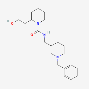 molecular formula C21H33N3O2 B7161509 N-[(1-benzylpiperidin-3-yl)methyl]-2-(2-hydroxyethyl)piperidine-1-carboxamide 