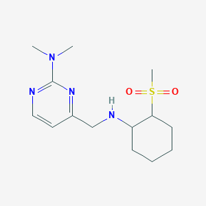 molecular formula C14H24N4O2S B7161517 N,N-dimethyl-4-[[(2-methylsulfonylcyclohexyl)amino]methyl]pyrimidin-2-amine 