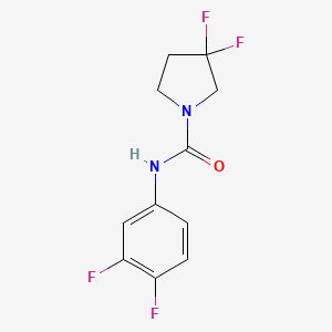 molecular formula C11H10F4N2O B7161756 N-(3,4-difluorophenyl)-3,3-difluoropyrrolidine-1-carboxamide 