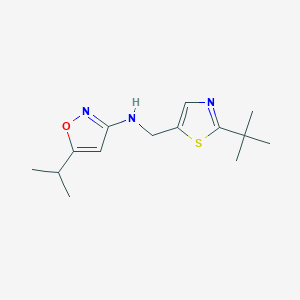 molecular formula C14H21N3OS B7161984 N-[(2-tert-butyl-1,3-thiazol-5-yl)methyl]-5-propan-2-yl-1,2-oxazol-3-amine 