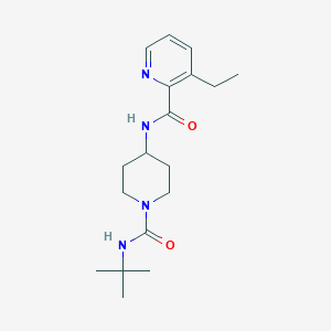 molecular formula C18H28N4O2 B7161997 N-[1-(tert-butylcarbamoyl)piperidin-4-yl]-3-ethylpyridine-2-carboxamide 