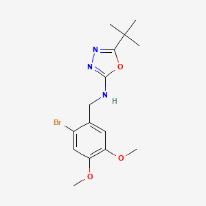 molecular formula C15H20BrN3O3 B7162013 N-[(2-bromo-4,5-dimethoxyphenyl)methyl]-5-tert-butyl-1,3,4-oxadiazol-2-amine 