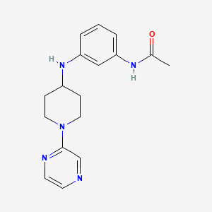 molecular formula C17H21N5O B7162056 N-[3-[(1-pyrazin-2-ylpiperidin-4-yl)amino]phenyl]acetamide 