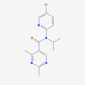 molecular formula C15H17BrN4O B7162086 N-(5-bromopyridin-2-yl)-2,4-dimethyl-N-propan-2-ylpyrimidine-5-carboxamide 