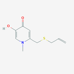 molecular formula C10H13NO2S B071621 5-Hydroxy-1-methyl-2-(prop-2-enylsulfanylmethyl)pyridin-4-one CAS No. 181647-47-2