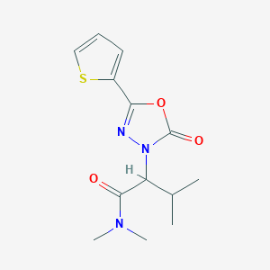 molecular formula C13H17N3O3S B7162104 N,N,3-trimethyl-2-(2-oxo-5-thiophen-2-yl-1,3,4-oxadiazol-3-yl)butanamide 