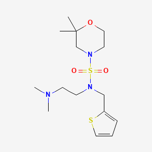 molecular formula C15H27N3O3S2 B7162132 N-[2-(dimethylamino)ethyl]-2,2-dimethyl-N-(thiophen-2-ylmethyl)morpholine-4-sulfonamide 