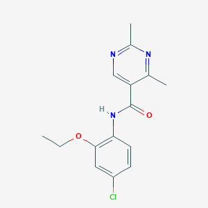 molecular formula C15H16ClN3O2 B7162229 N-(4-chloro-2-ethoxyphenyl)-2,4-dimethylpyrimidine-5-carboxamide 