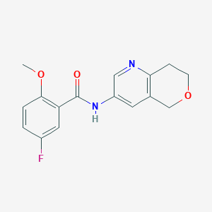 molecular formula C16H15FN2O3 B7162265 N-(7,8-dihydro-5H-pyrano[4,3-b]pyridin-3-yl)-5-fluoro-2-methoxybenzamide 