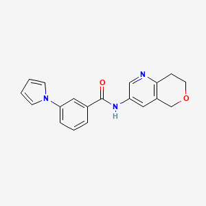 molecular formula C19H17N3O2 B7162269 N-(7,8-dihydro-5H-pyrano[4,3-b]pyridin-3-yl)-3-pyrrol-1-ylbenzamide 