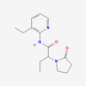molecular formula C15H21N3O2 B7162277 N-(3-ethylpyridin-2-yl)-2-(2-oxopyrrolidin-1-yl)butanamide 