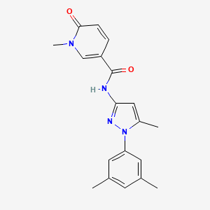 molecular formula C19H20N4O2 B7162283 N-[1-(3,5-dimethylphenyl)-5-methylpyrazol-3-yl]-1-methyl-6-oxopyridine-3-carboxamide 