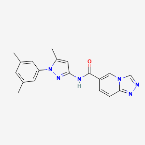 molecular formula C19H18N6O B7162291 N-[1-(3,5-dimethylphenyl)-5-methylpyrazol-3-yl]-[1,2,4]triazolo[4,3-a]pyridine-6-carboxamide 