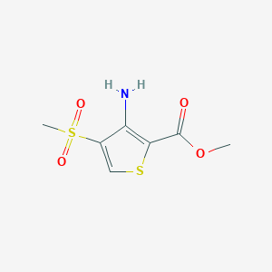 molecular formula C7H9NO4S2 B071623 Methyl 3-amino-4-(methylsulfonyl)thiophene-2-carboxylate CAS No. 175201-73-7