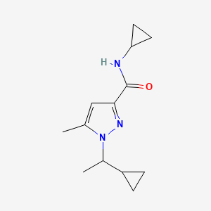 molecular formula C13H19N3O B7162357 N-cyclopropyl-1-(1-cyclopropylethyl)-5-methylpyrazole-3-carboxamide 