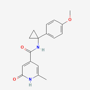 molecular formula C17H18N2O3 B7162463 N-[1-(4-methoxyphenyl)cyclopropyl]-2-methyl-6-oxo-1H-pyridine-4-carboxamide 