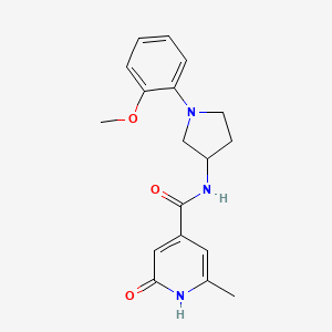 molecular formula C18H21N3O3 B7162506 N-[1-(2-methoxyphenyl)pyrrolidin-3-yl]-2-methyl-6-oxo-1H-pyridine-4-carboxamide 