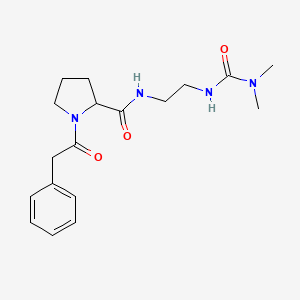 molecular formula C18H26N4O3 B7162525 N-[2-(dimethylcarbamoylamino)ethyl]-1-(2-phenylacetyl)pyrrolidine-2-carboxamide 